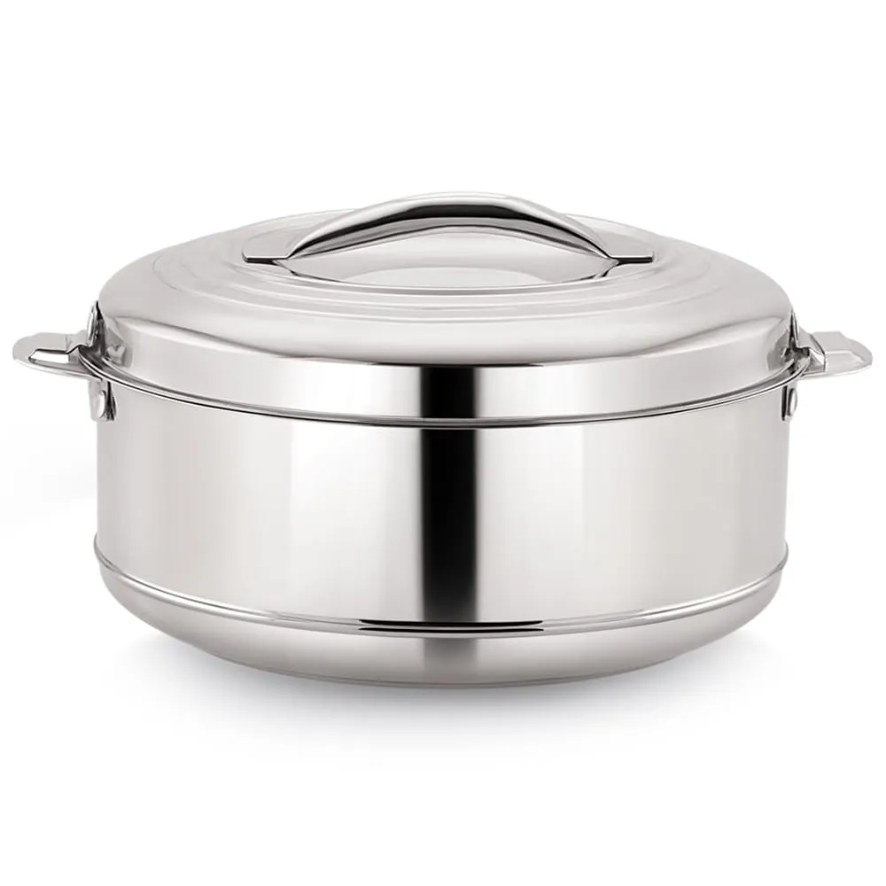 Magnus Rio Hot & Cold Double Walled Stainless Steel Casserole with Lid 3000 ML,Silver | PU Insulated | Hot & Cold | Hygiene | Odourless | Stylish Design | Versatile Use for storing Rice-Gravy-Roti