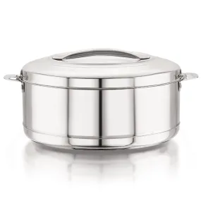 Magnus Rio Hot & Cold Double Walled Stainless Steel Casserole with Lid for 5000 ML, Silver | PU Insulated | Hot & Cold | Hygiene | Odourless | Stylish Design | Versatile Use for storing Rice-Gravy-Roti