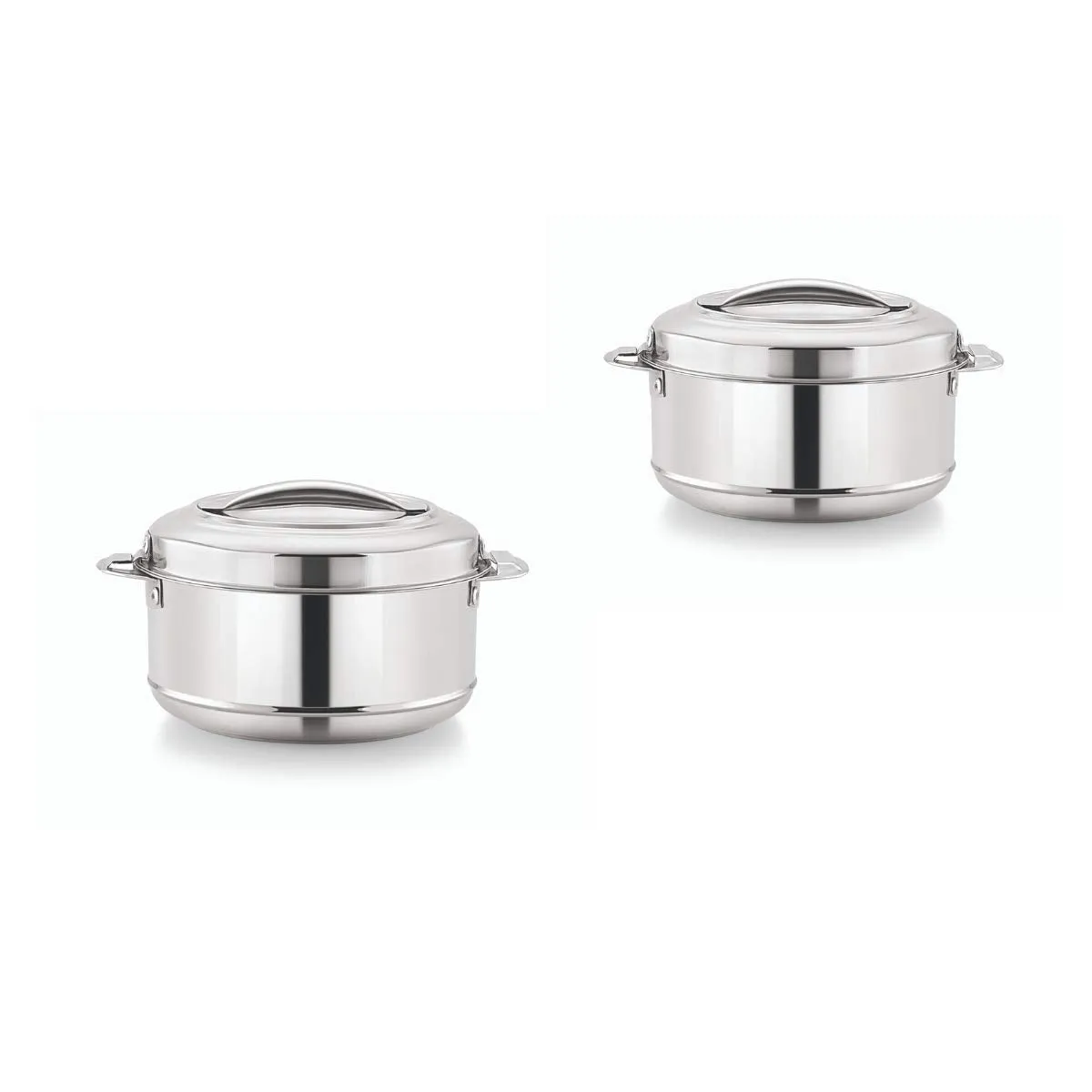 Magnus Rio Hot & Cold Double Walled Stainless Steel Casserole with Lid,Silver |PU Insulated | Hygiene | Odourless | Stylish Design | Versatile Use for storing Rice-Gravy-Roti- Set of 2 (1000 ml Each)