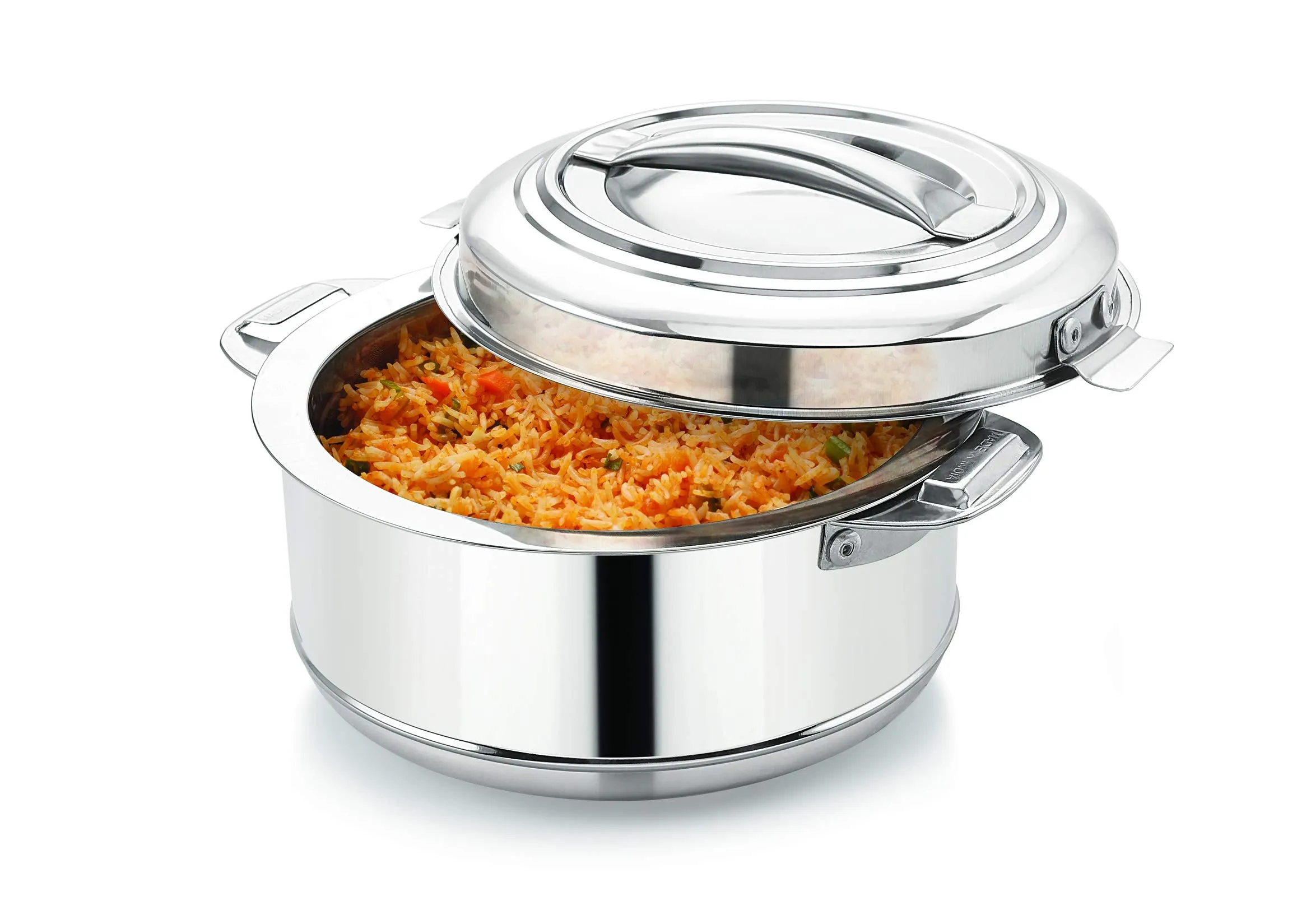 Magnus Rio Hot & Cold Double Walled Stainless Steel Casserole with Lid,Silver |PU Insulated | Hygiene | Odourless | Stylish Design | Versatile Use for storing Rice-Gravy-Roti- Set of 2 (1000 ml Each)