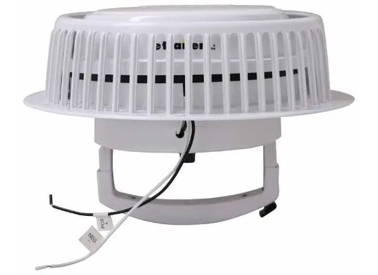 Maxxair 00-03810W - MaxxFan Dome Plus Roof Vent with LEDs 12V fan 6" Diameter Manual Lift White