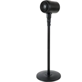 Metal Drum Jet Pedestal Fan with Remote Control Black-7 Inch