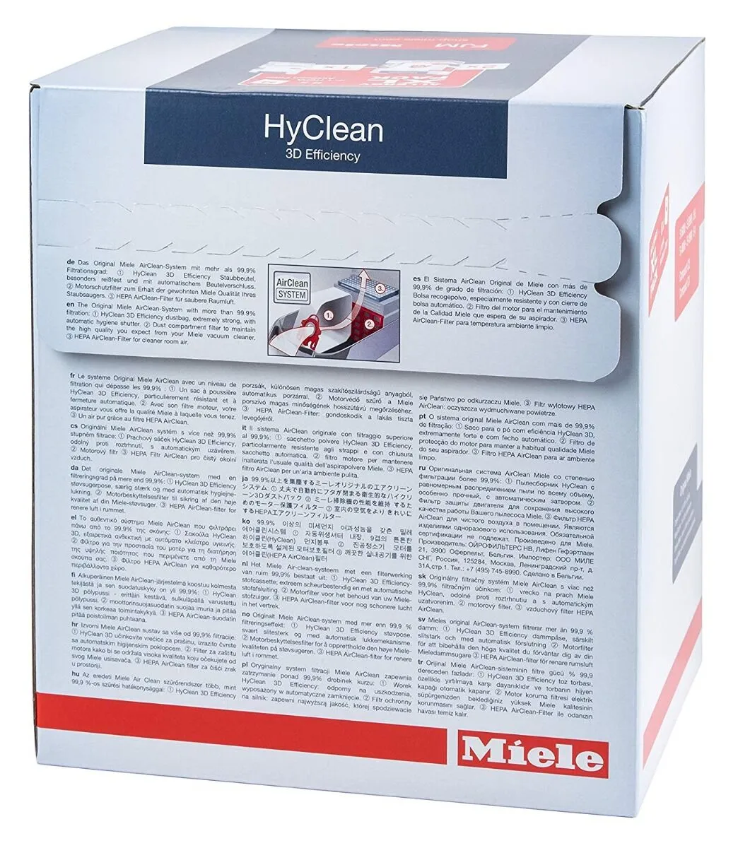 Miele Allergy XL Pack - 8X Airclean 3D FJM Vacuum Bags  1 Hepa Filter SF-HA 50