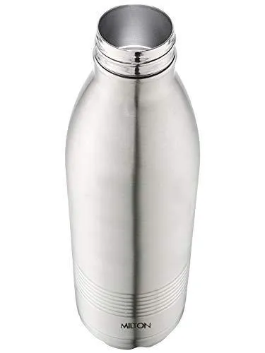 Milton Duo DLX 1000 Thermosteel 24 Hours Hot and Cold Water Bottle, 1 Litre, Silver