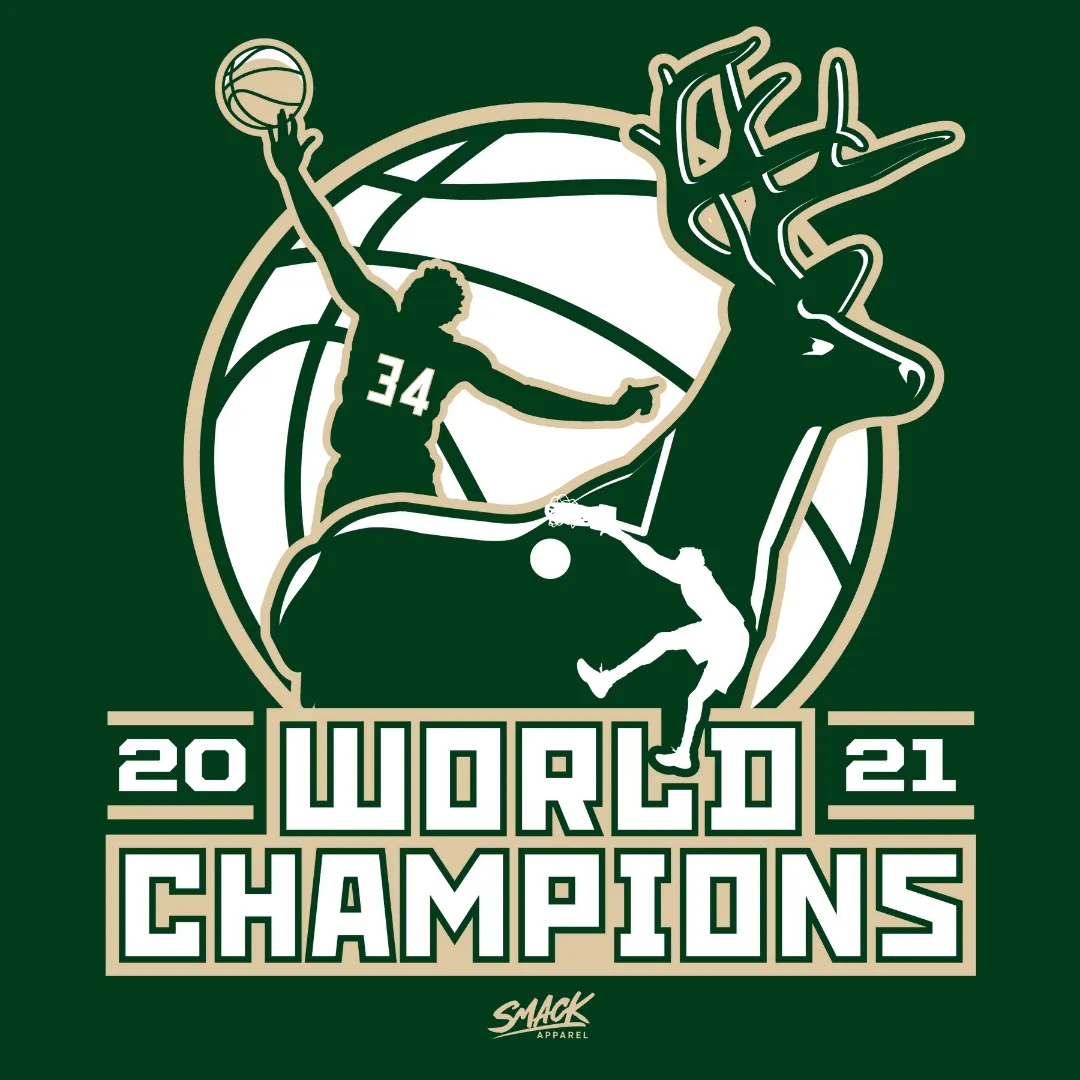 Milwaukee 2021 Basketball World Champions Shirt | Buck Outline Milwaukee Basketball T-Shirt