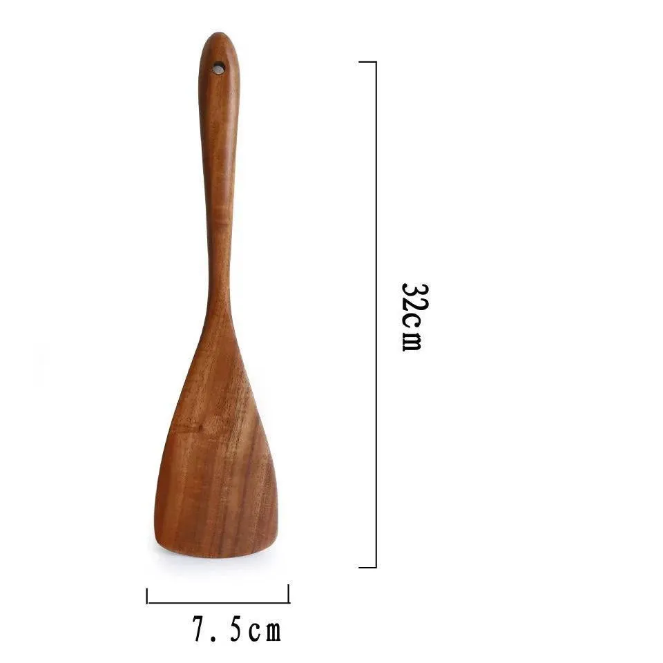 Mini Spatula, Rice Spoon, Kitchenware, Non-Stick Pan, Kitchen Household Wooden Wooden Spatula, Colander, Cooking Small Spoon