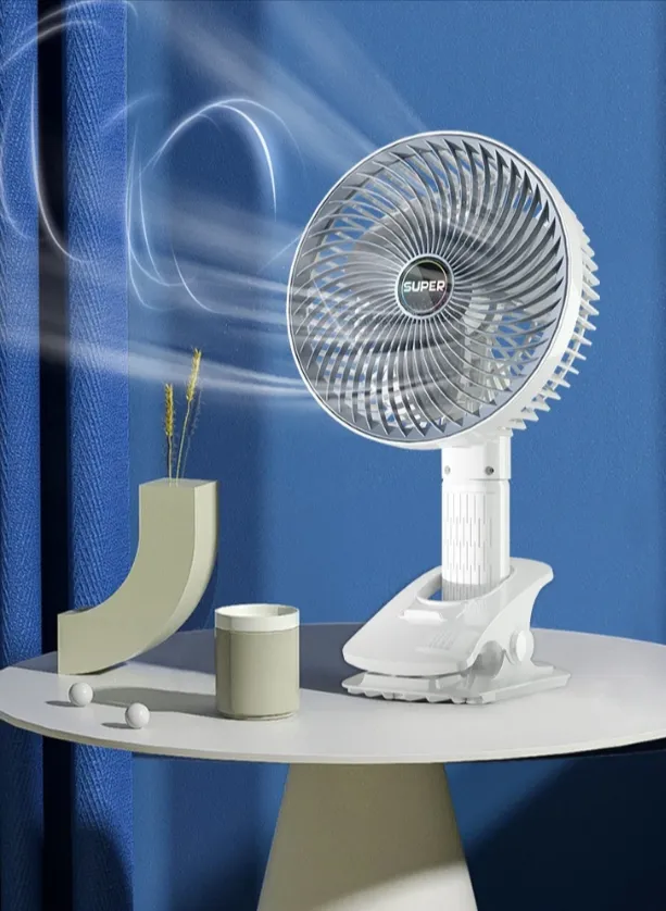 Multi-Functional 4-In-1 Rechargeable Portable Clip Fan Pm-037