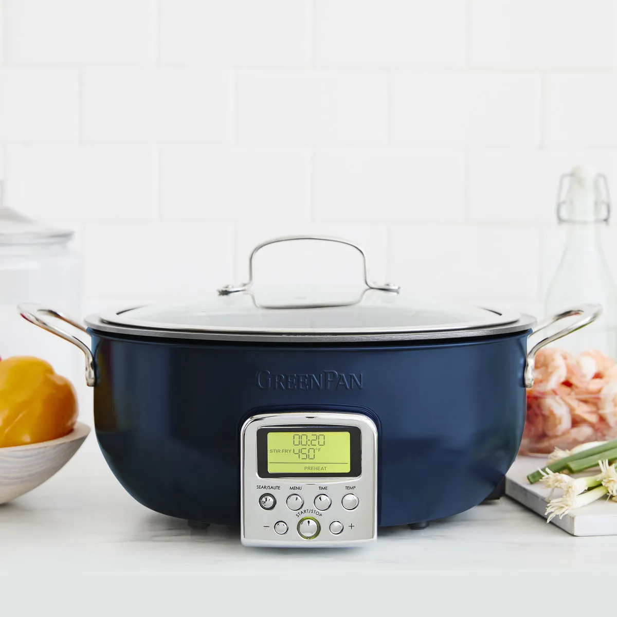 Multifunction Deep Electric Skillet | Oxford Blue