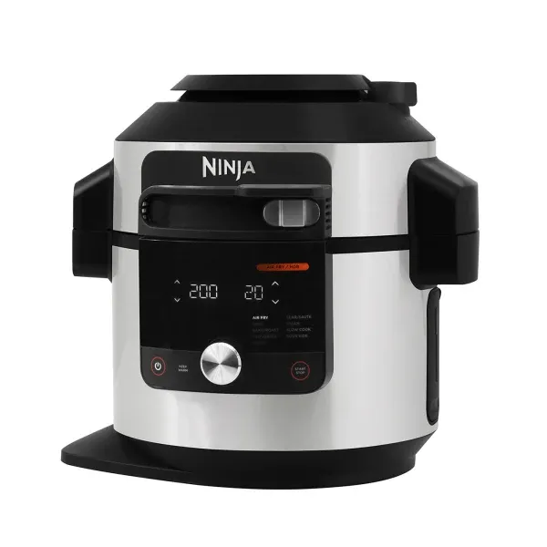 Ninja Foodi Max 7.5L 15-in-1 SmartLid Multi-Cooker - Silver & Black | OL750UK