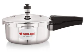 NIRLON Triply Stainless Steel Outer Lid Pressure Cooker/Compatible with Gas & Induction, 2 Litres