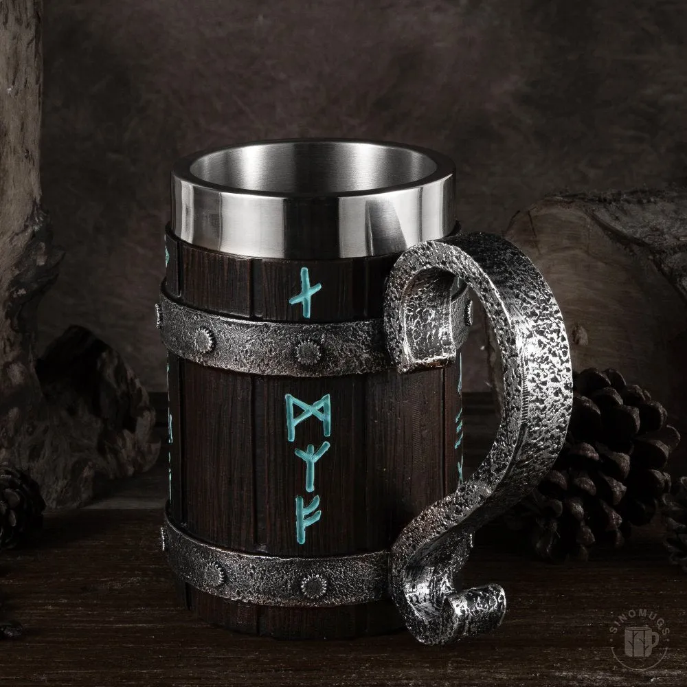 Nordic Viking Handmade Rune Mug（Large：600ml ）