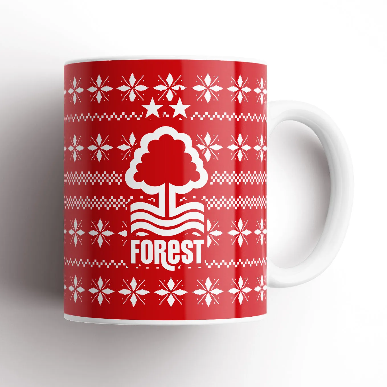 Nottingham Forest Christmas Knitted Halves Mug