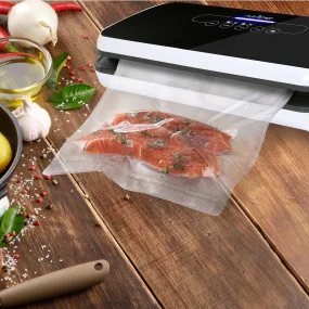 NutriChef Vacuum Sealer | Automatic Vacuum Air Sealing System For Food Preservation w/Starter Kit | Compact Design | Lab Tested | Dry & Moist Food Modes | Led Indicator Lights (Black)