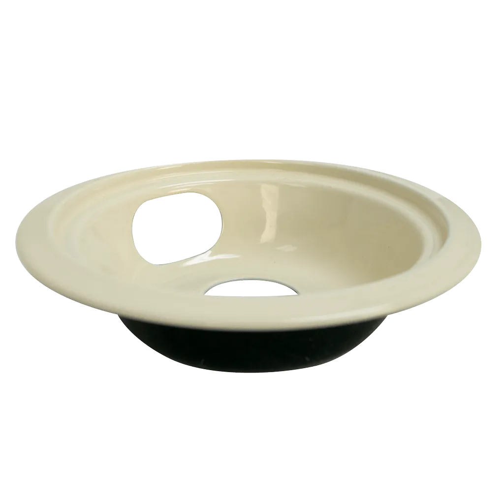 P107A Style C Small Heavy Duty Almond Porcelain Drip Pan