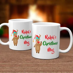 Personalised Rudolph Christmas Mug Version 3