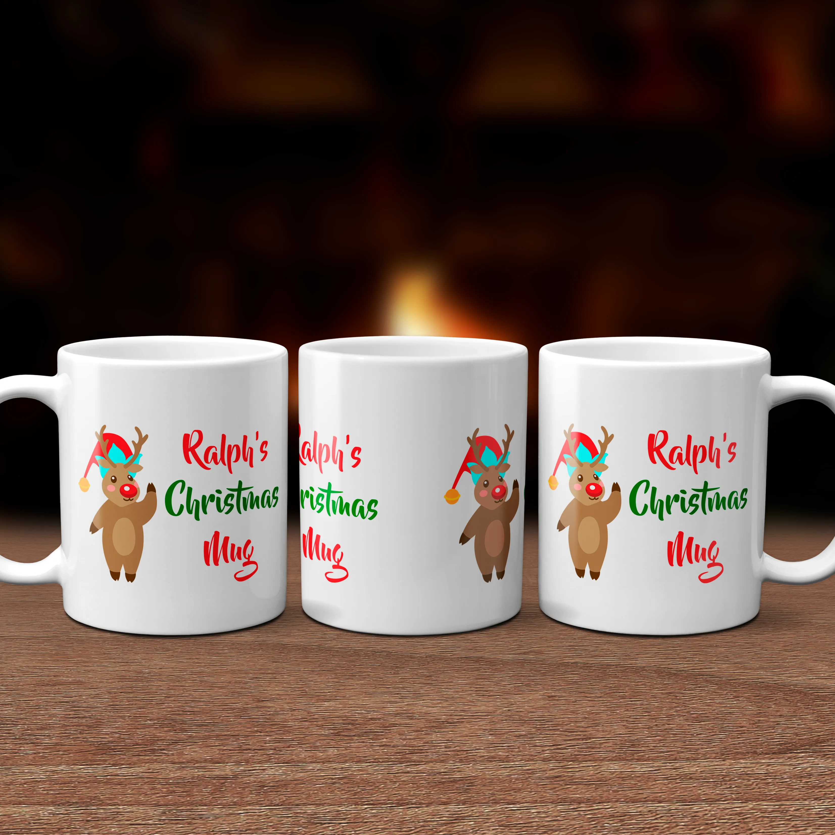 Personalised Rudolph Christmas Mug Version 3