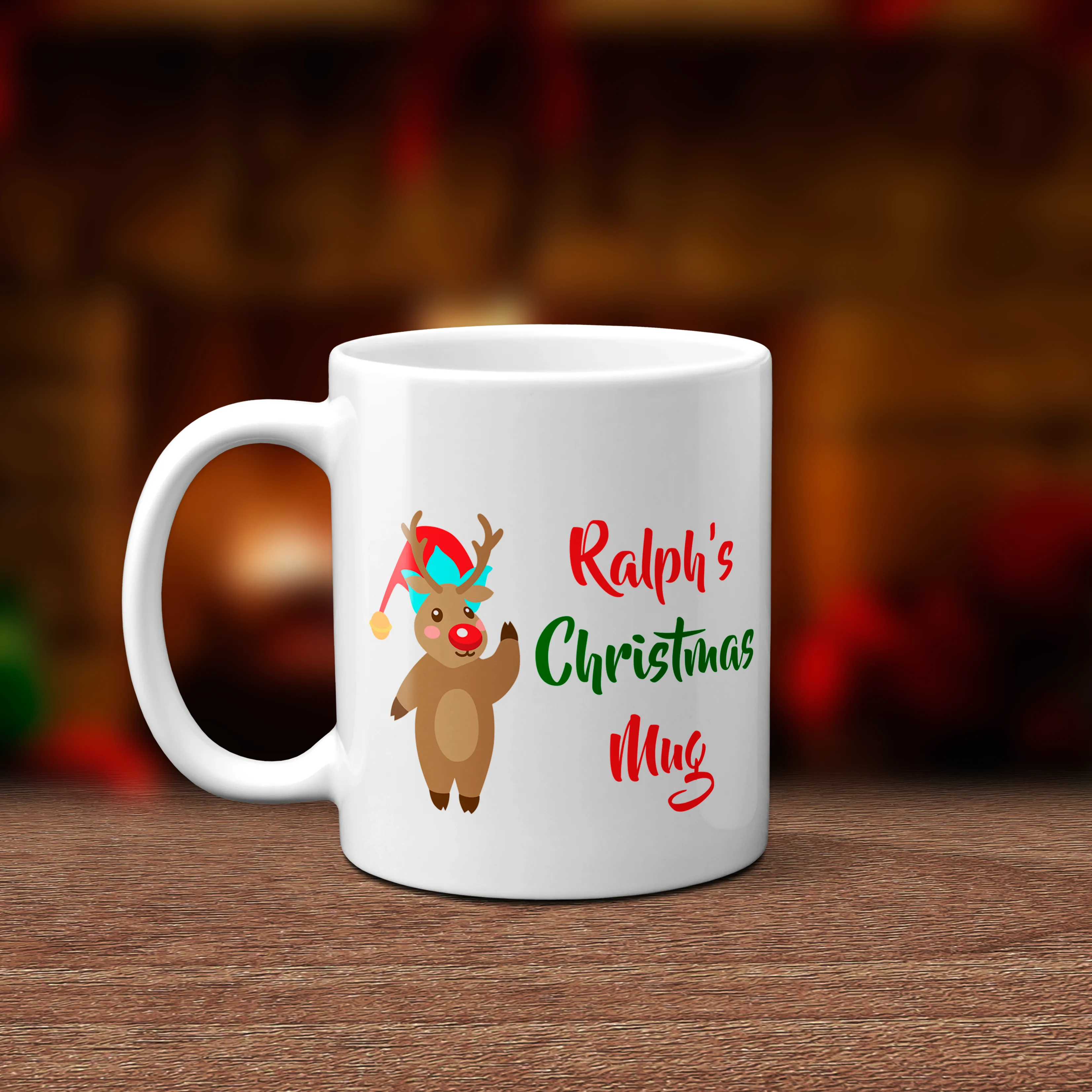 Personalised Rudolph Christmas Mug Version 3