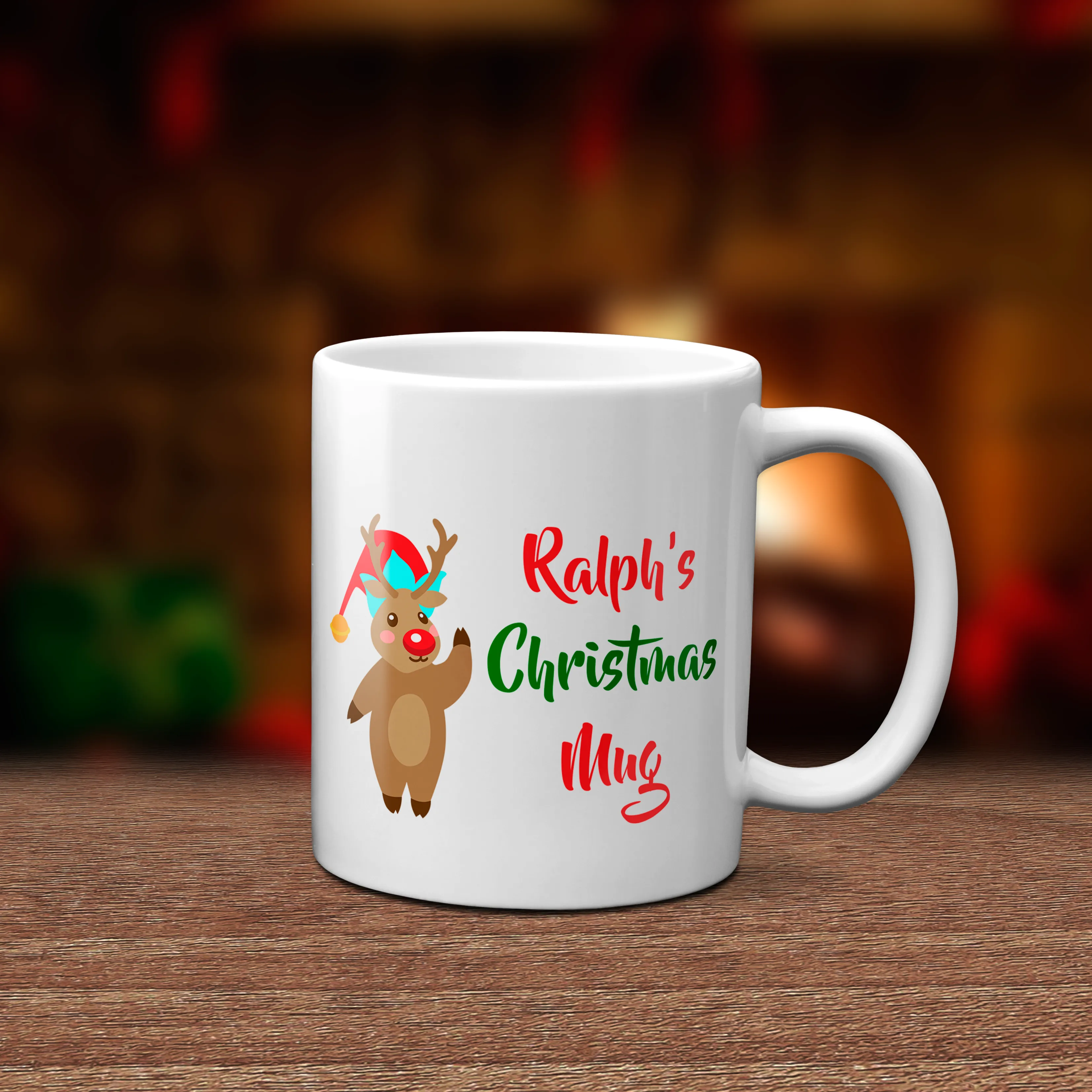 Personalised Rudolph Christmas Mug Version 3