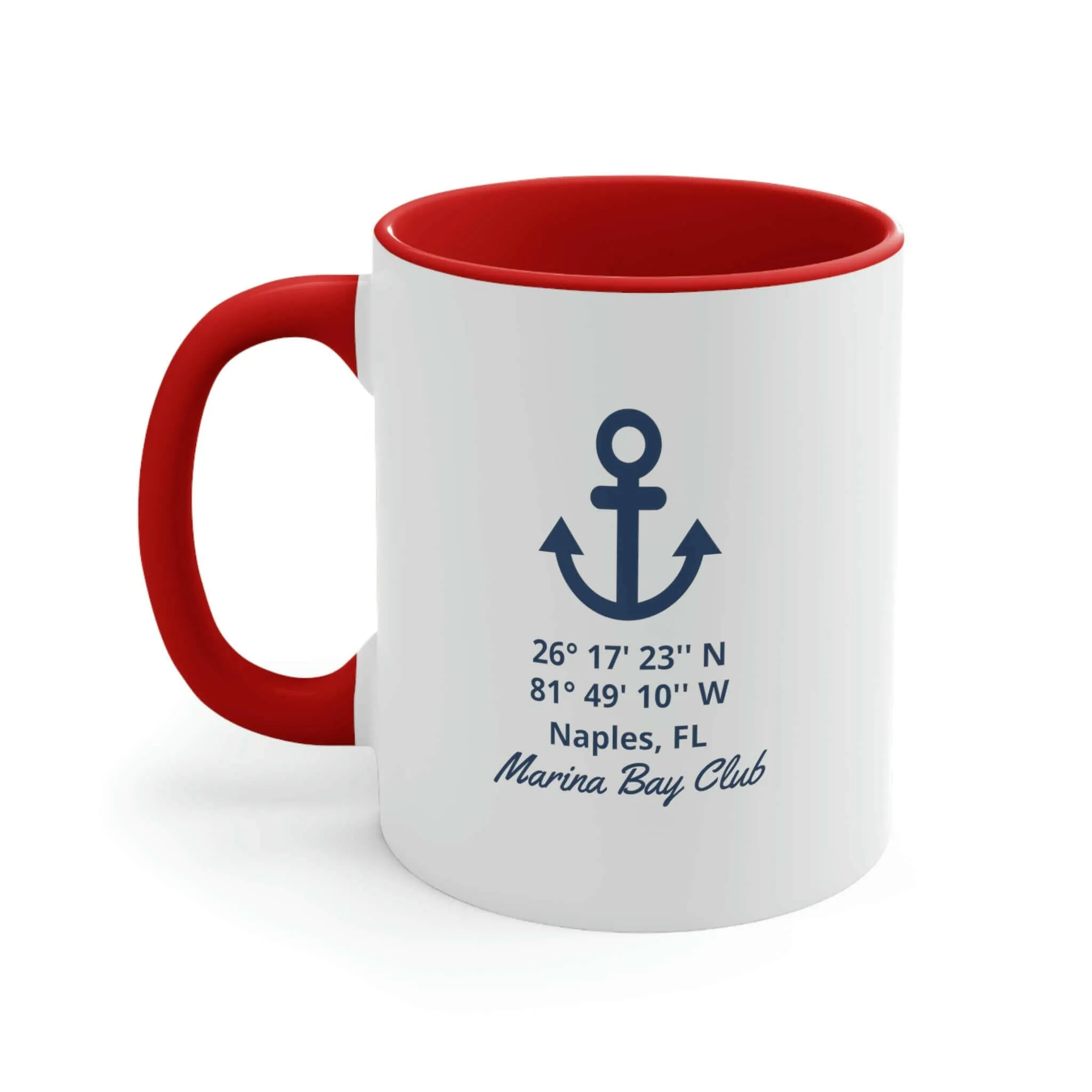 Personalized Latitude Longitude Ceramic Beach Coffee Mug, 4 Colors