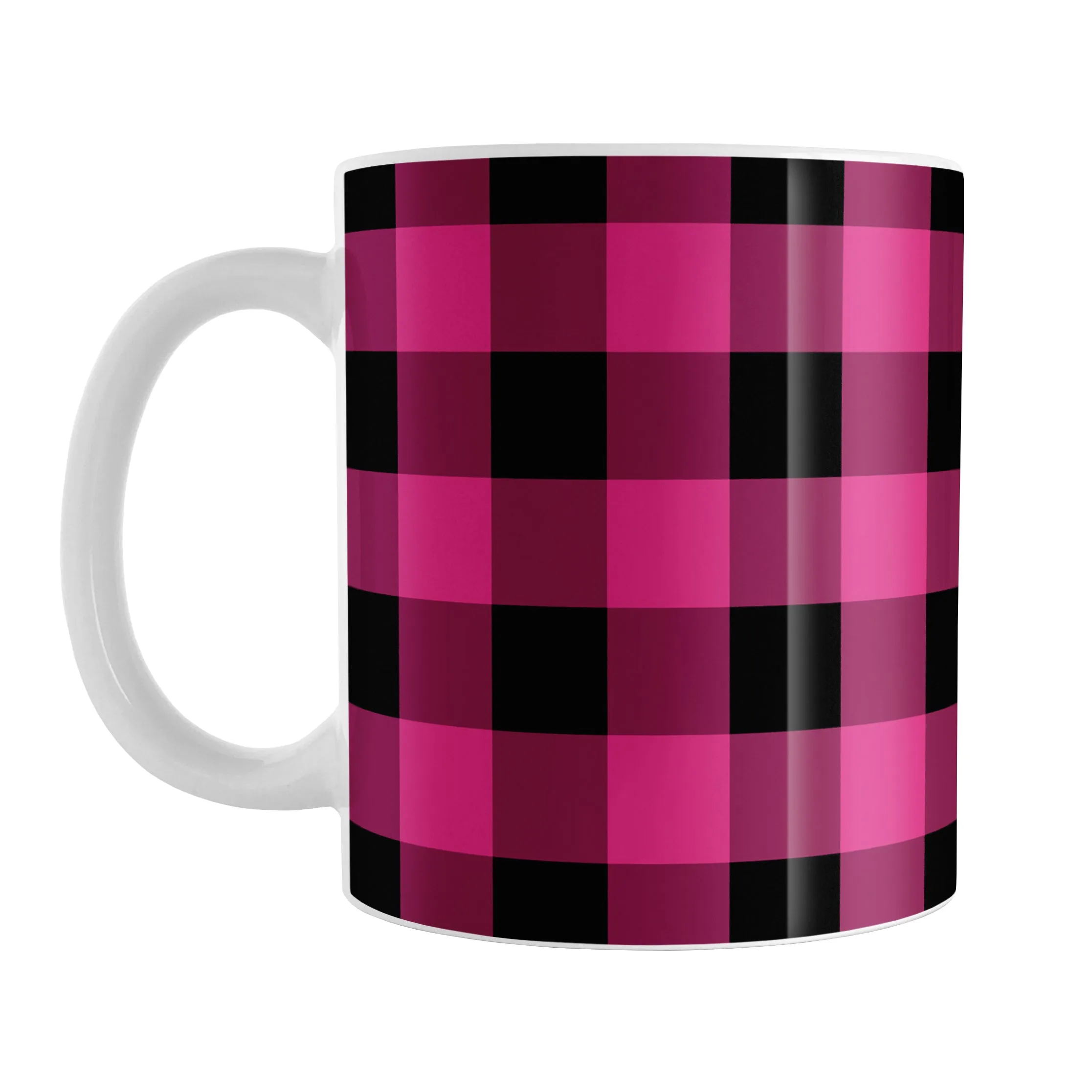 Pink and Black Buffalo Plaid Mug