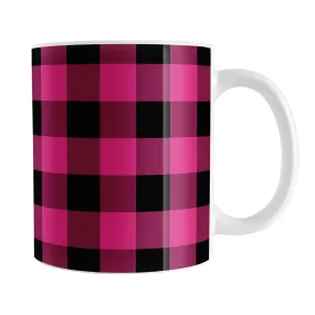 Pink and Black Buffalo Plaid Mug