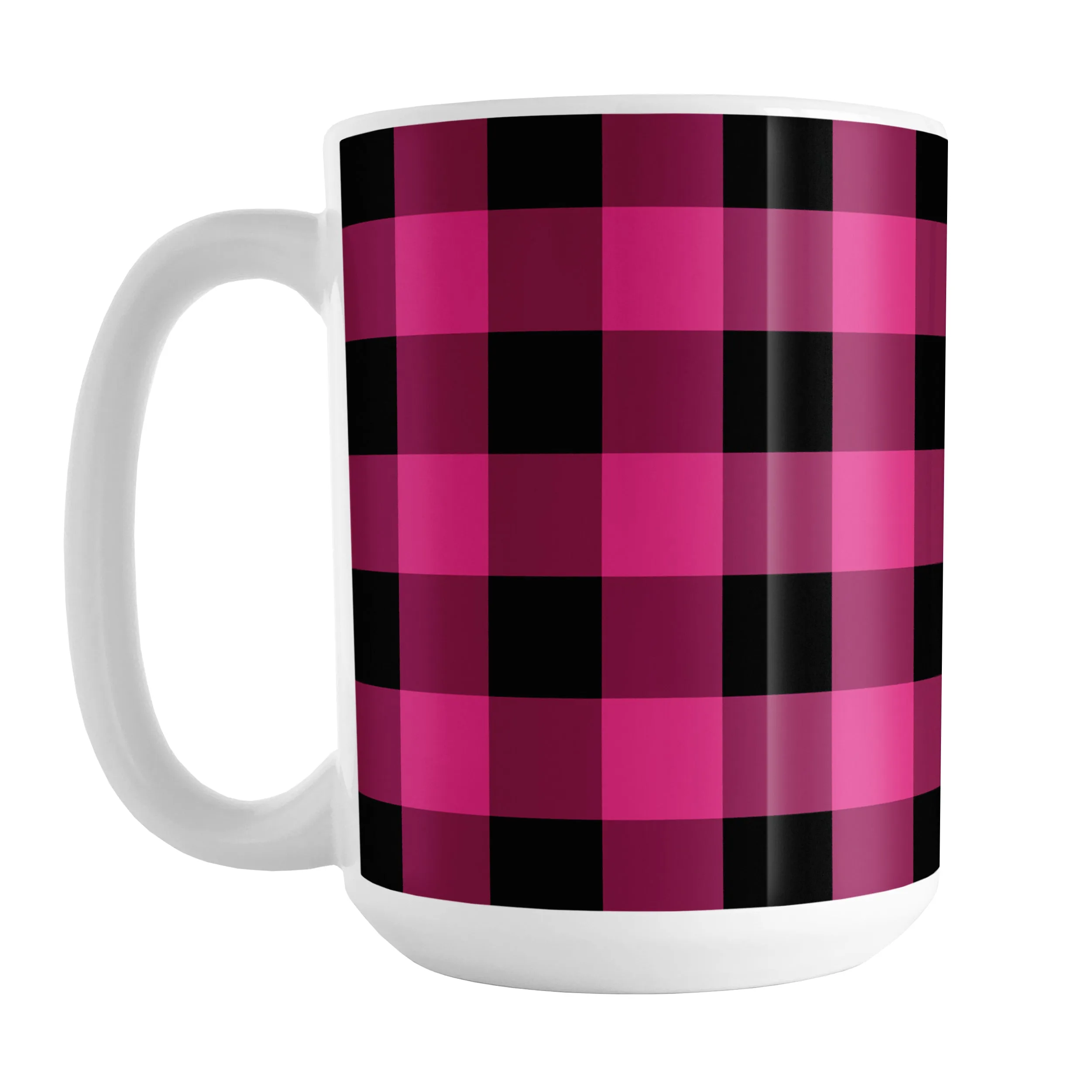 Pink and Black Buffalo Plaid Mug