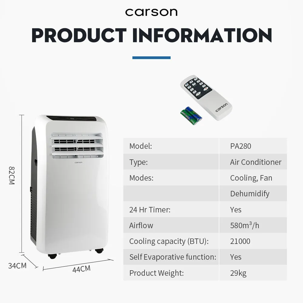 Portable Air Conditioner - Mobile Fan Cooler Dehumidifier Aircon