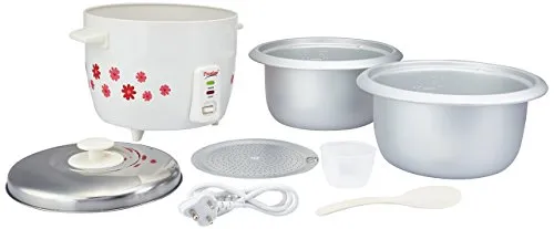 Prestige PRWO 1.8-2 700-Watts Delight Electric Rice Cooker with 2 Aluminium Cooking Pans