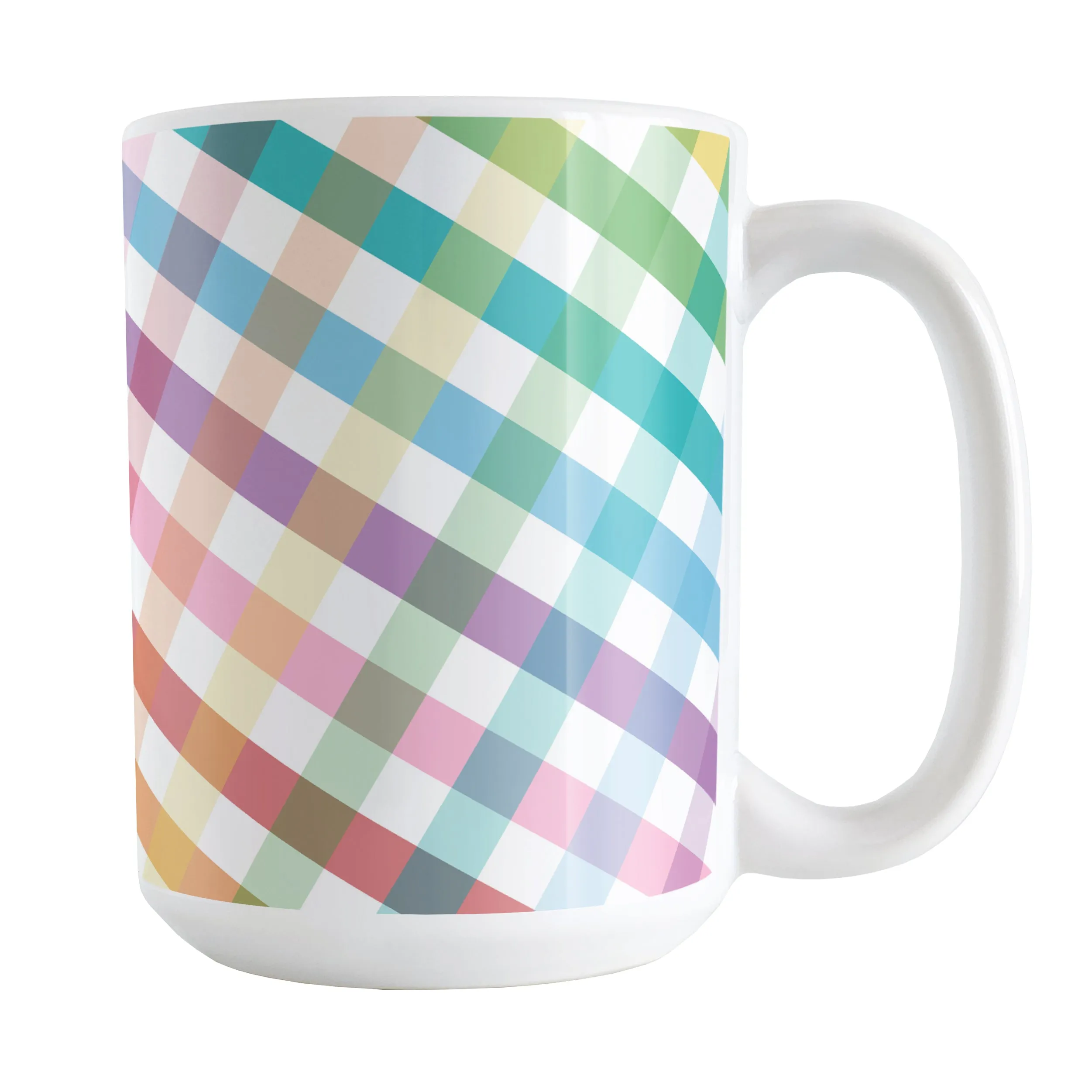 Rainbow Gingham Mug