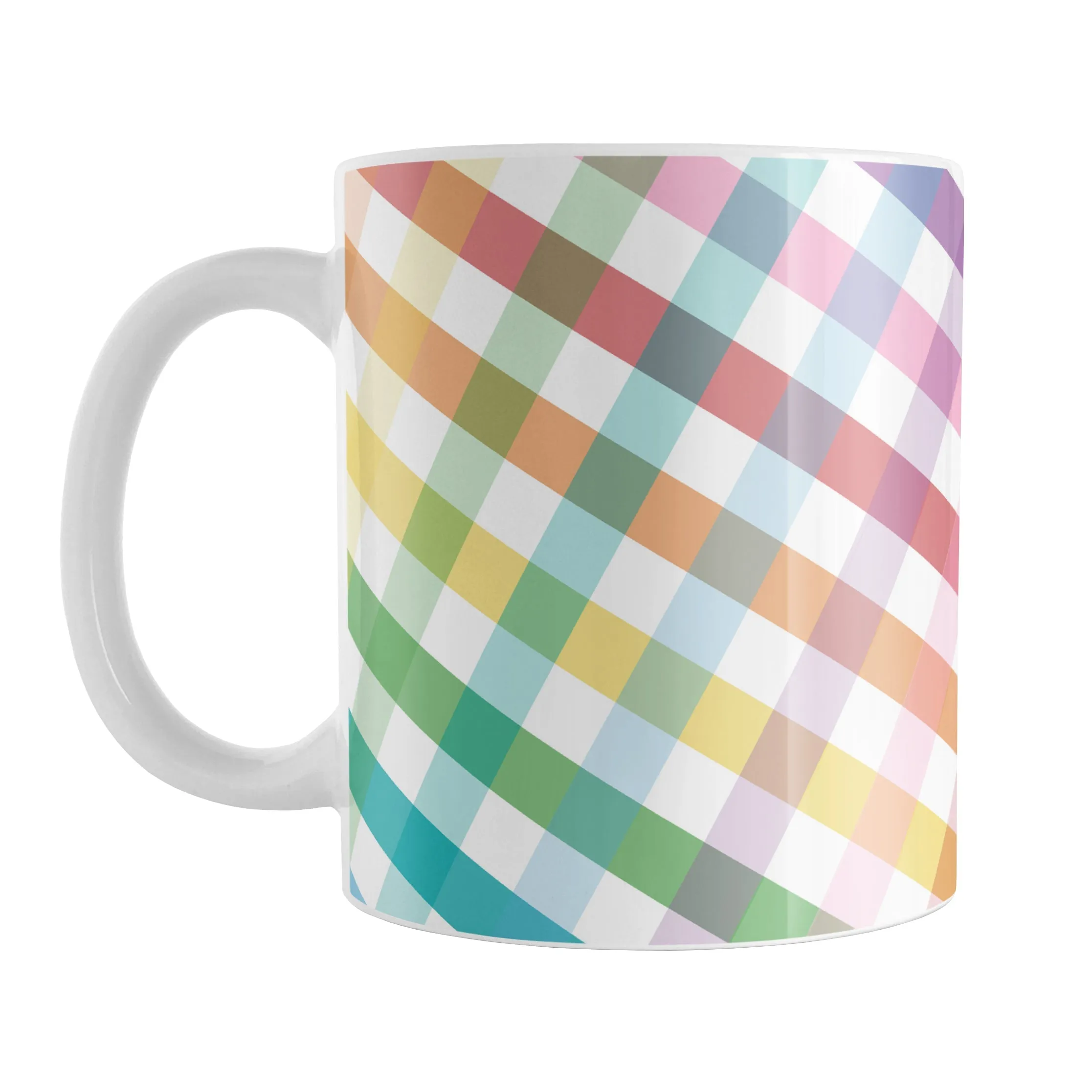 Rainbow Gingham Mug