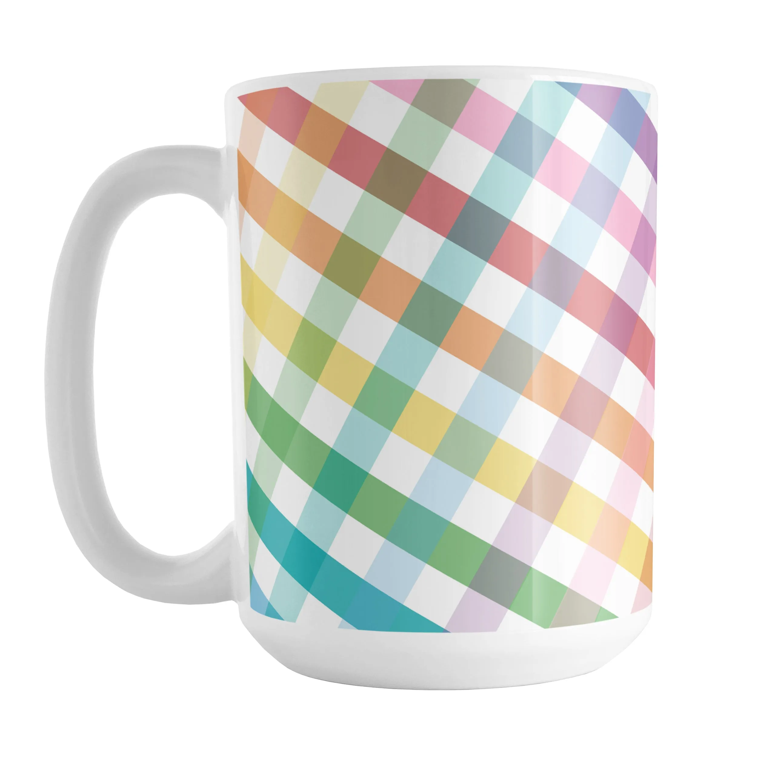 Rainbow Gingham Mug