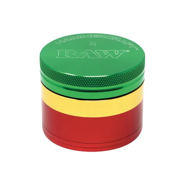 RAW x Hammercraft - 61mm 4 part Grinder - Rasta