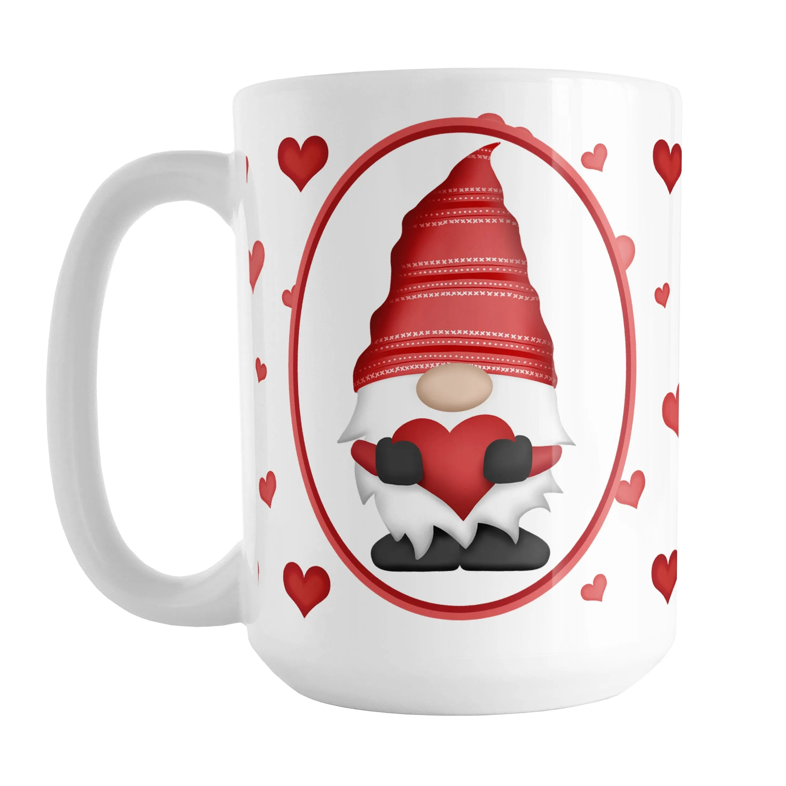 Red Gnome Dainty Hearts Mug