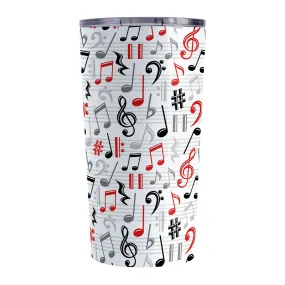 Red Music Notes Pattern Tumbler Cup