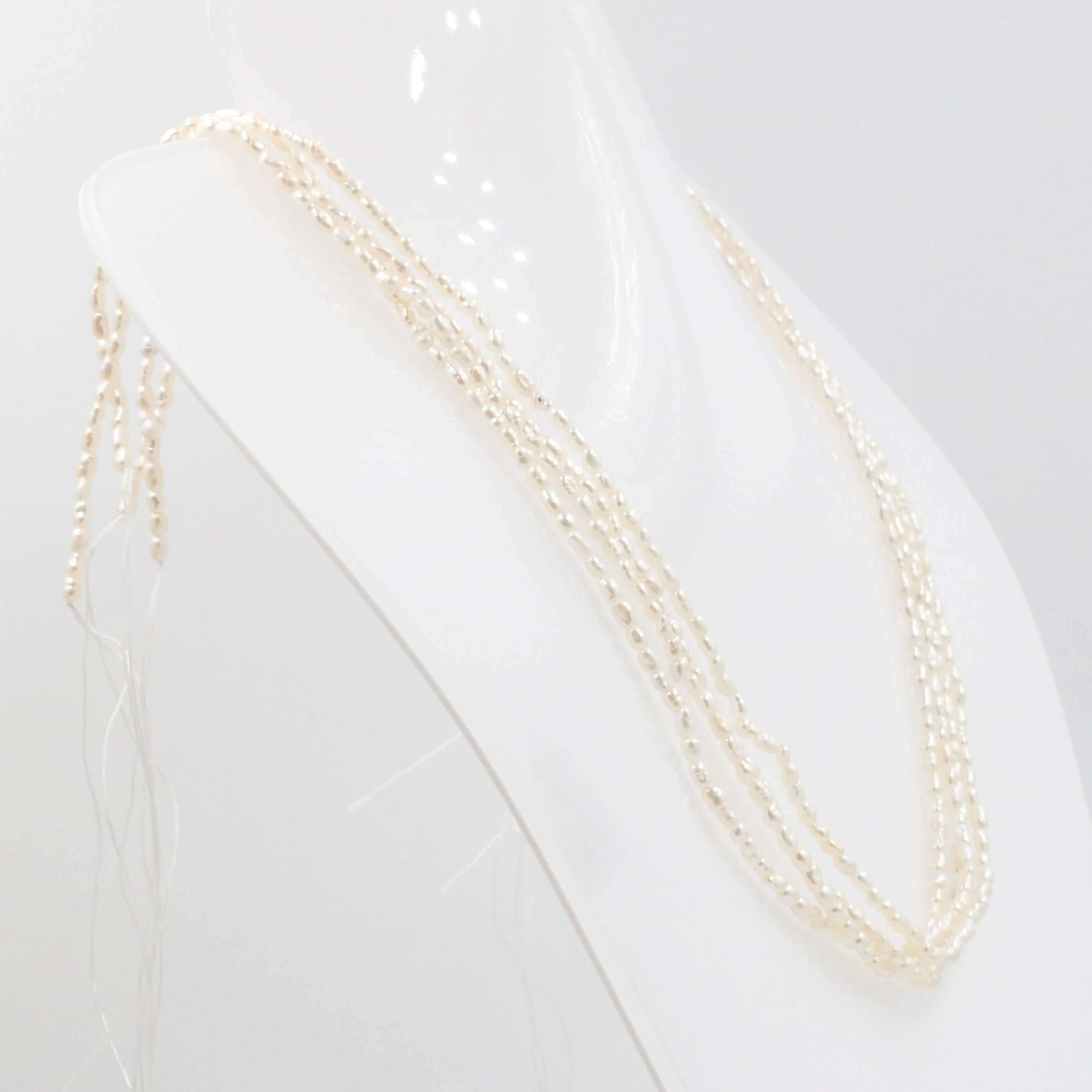 Rice Pearl Unfinished Strand Beaded Strand Fresh Water Pearl Strand Rice Pearl Gemstone Strand SKU: 6143089