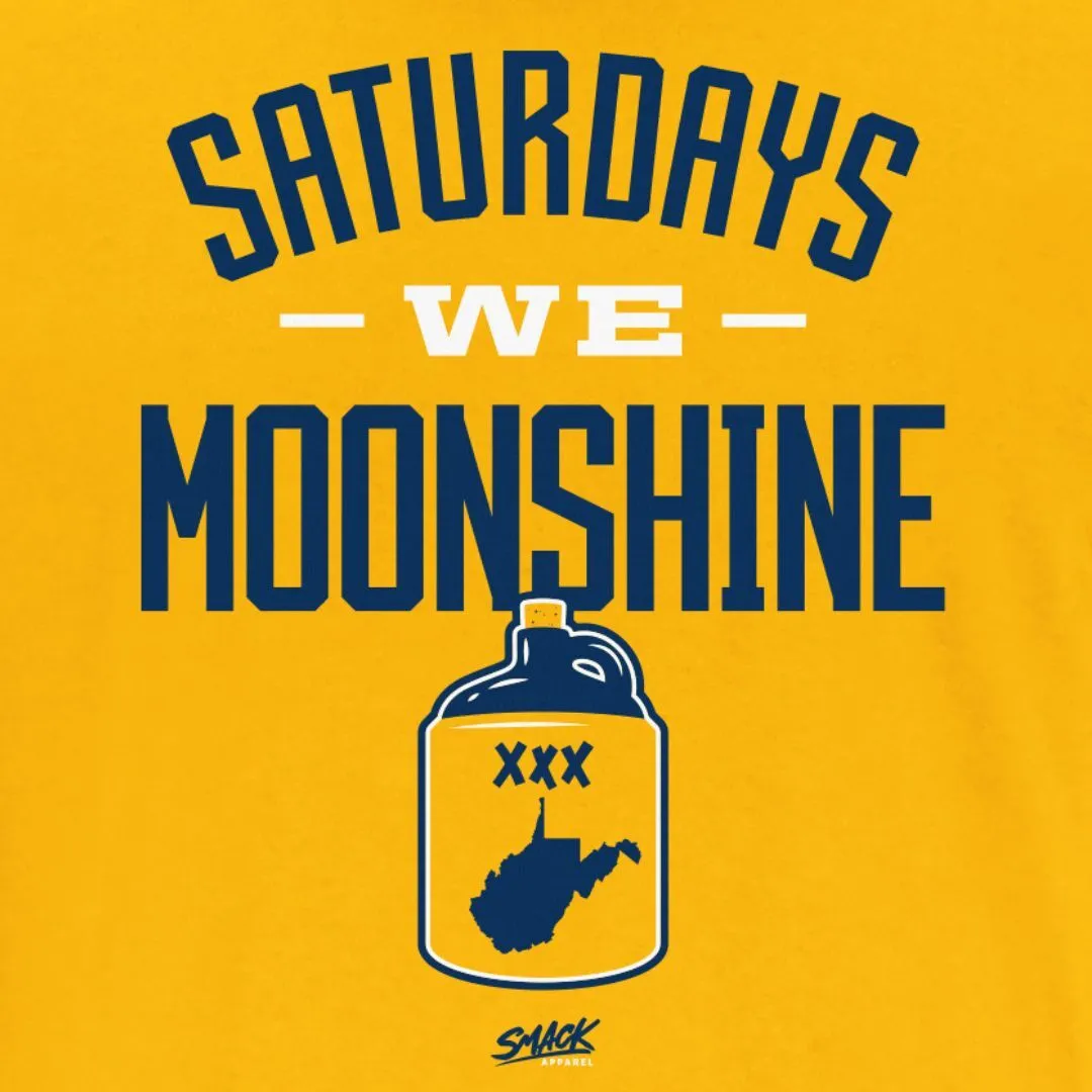 Saturdays We Moonshine T-Shirt for West Virginia College Fans