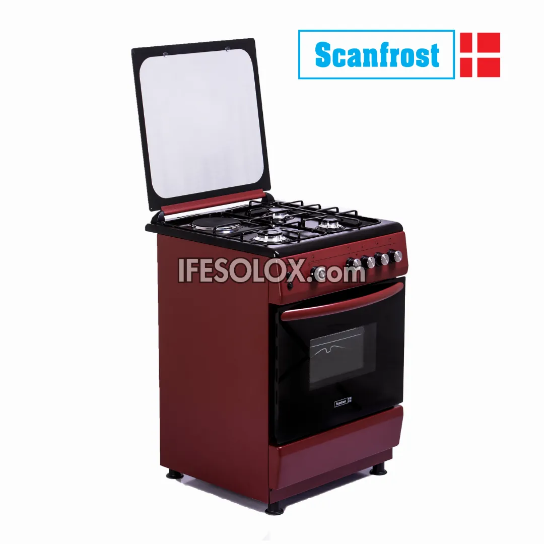 ScanFrost CK6302BR 60x60 (3 1) Premium Oven Gas Cooker with 3 Gas Burners and 1 Electric Plate - Brand New