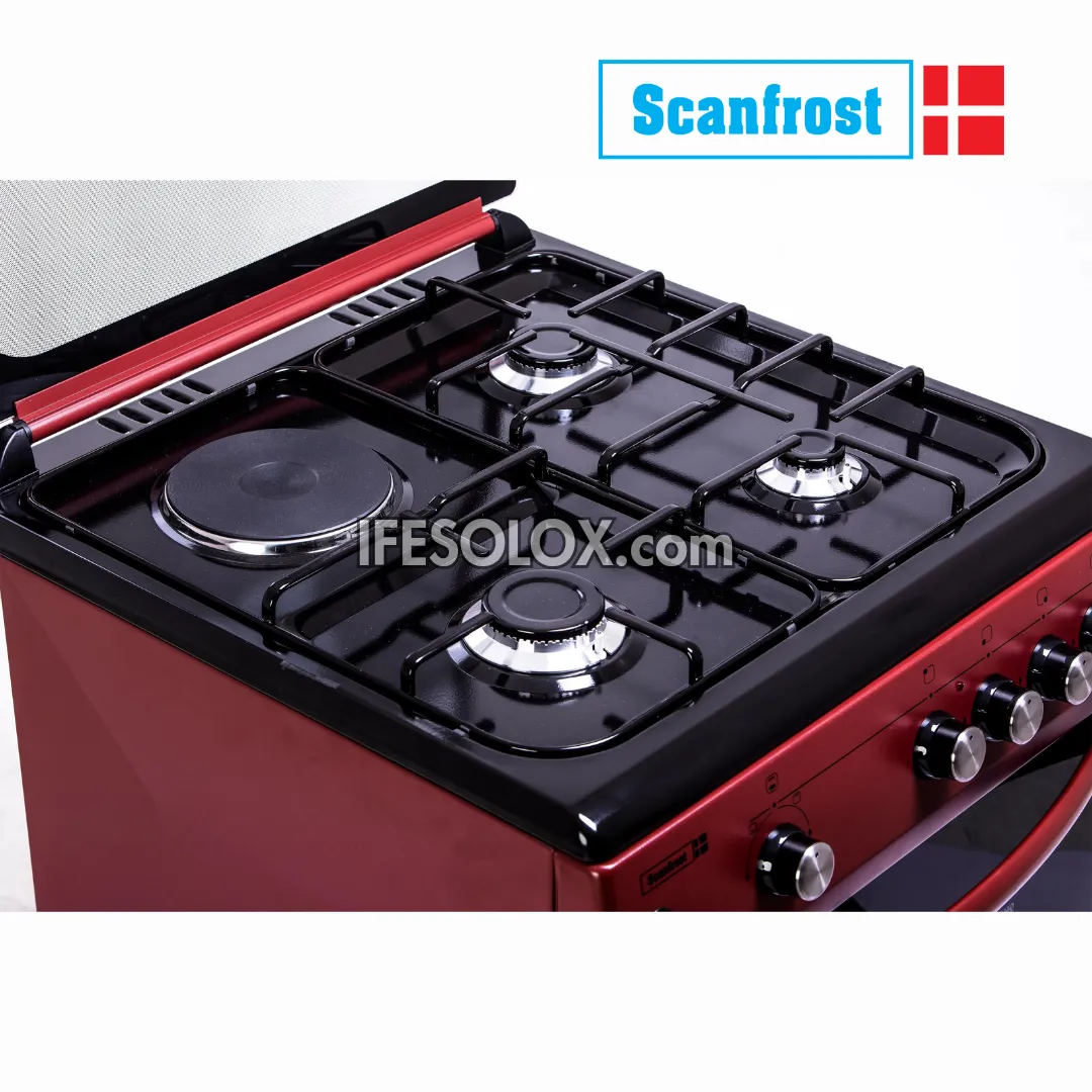 ScanFrost CK6302BR 60x60 (3 1) Premium Oven Gas Cooker with 3 Gas Burners and 1 Electric Plate - Brand New