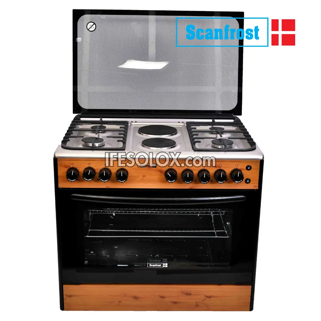 ScanFrost CK9425NG 60x90 (4 2) Gas Cooker and Oven with 4 Gas Burners and 2 Electric Plates - Brand New