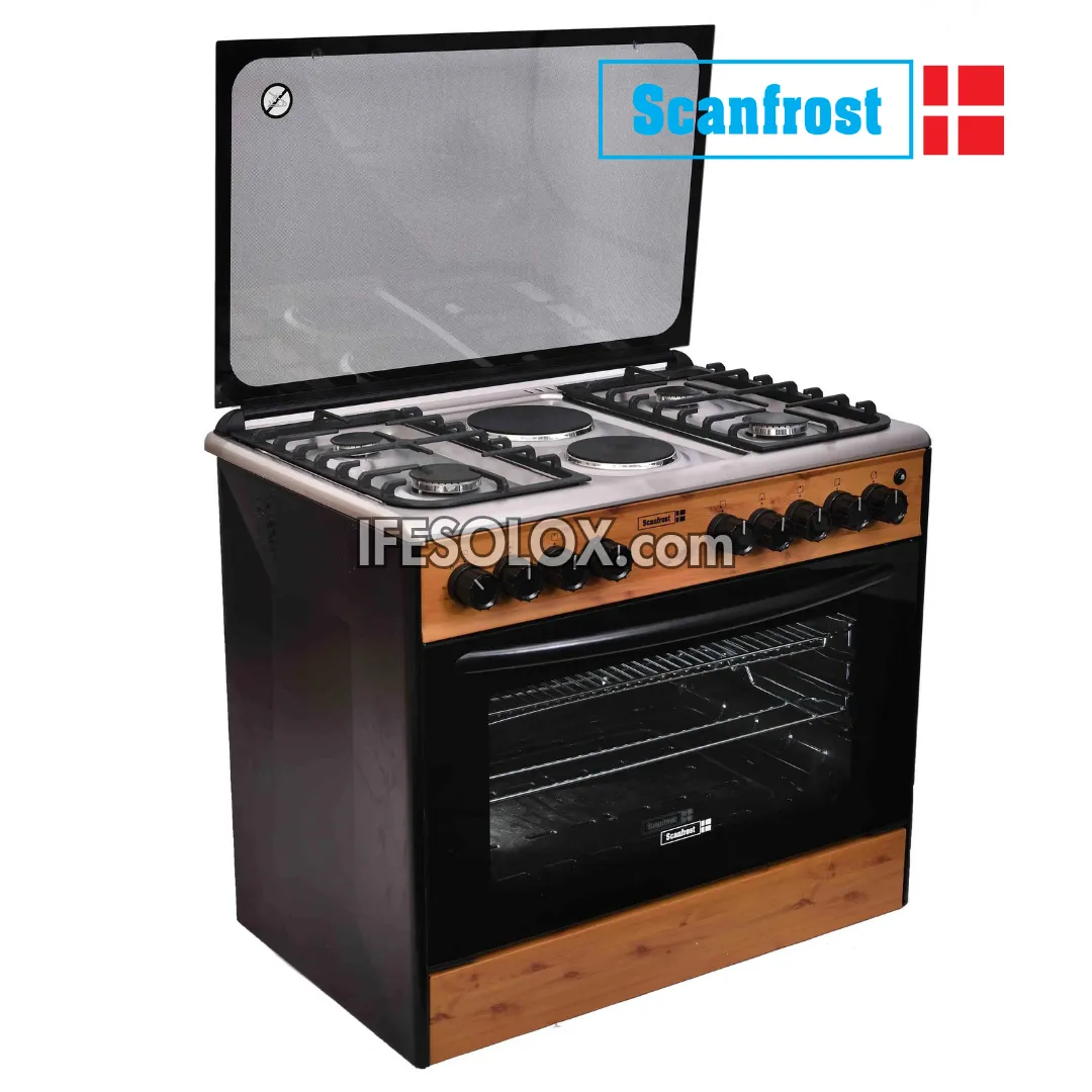 ScanFrost CK9425NG 60x90 (4 2) Gas Cooker and Oven with 4 Gas Burners and 2 Electric Plates - Brand New