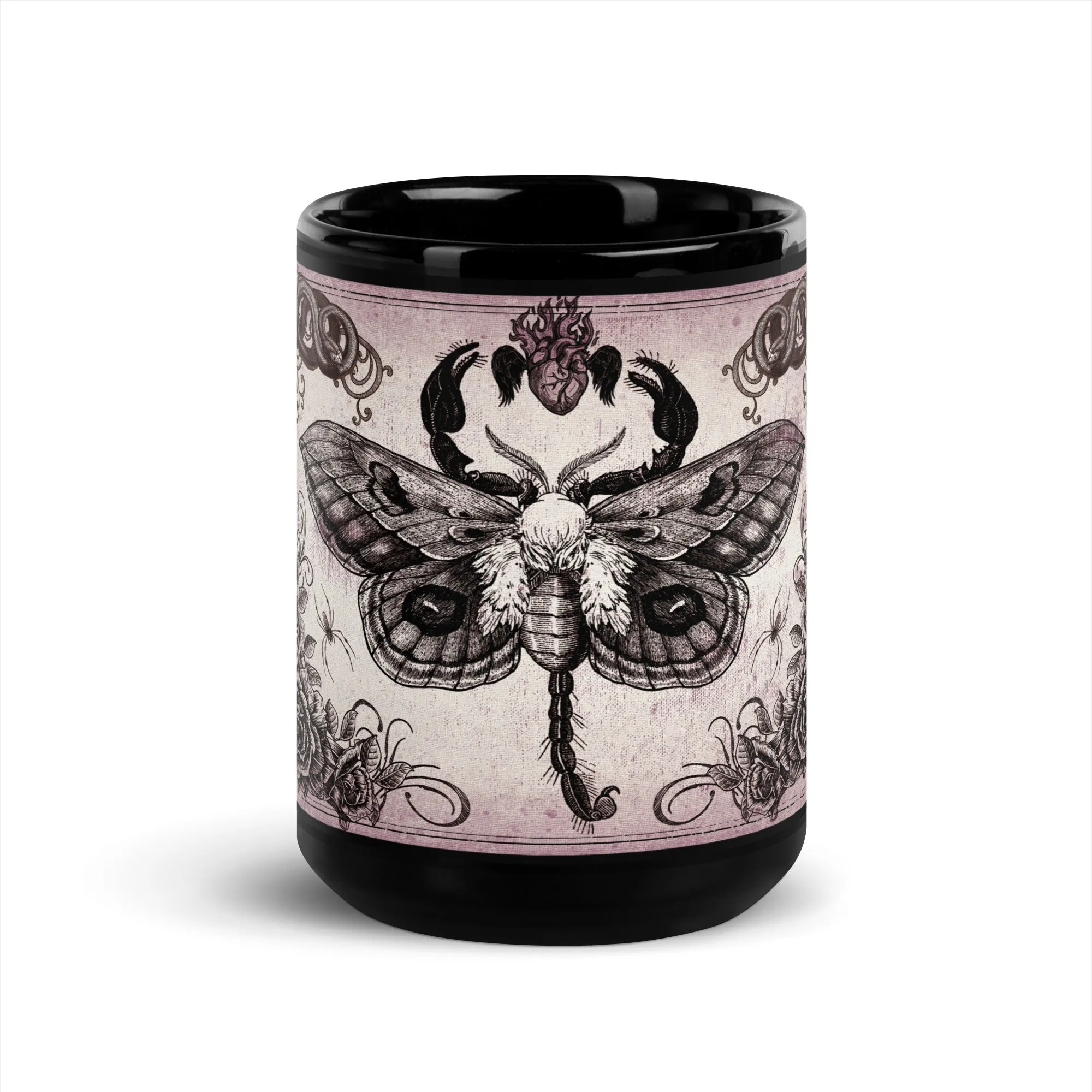 SCORPION MOTH Black Glossy Mug