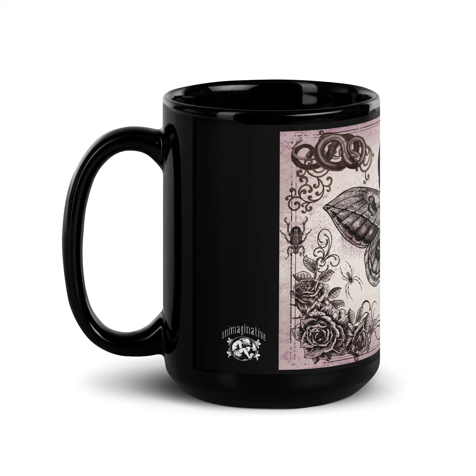 SCORPION MOTH Black Glossy Mug