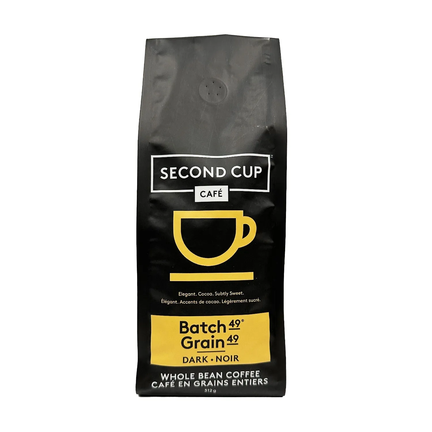 Second Cup Batch 49 Dark Roast Whole Bean Coffee, 312 g