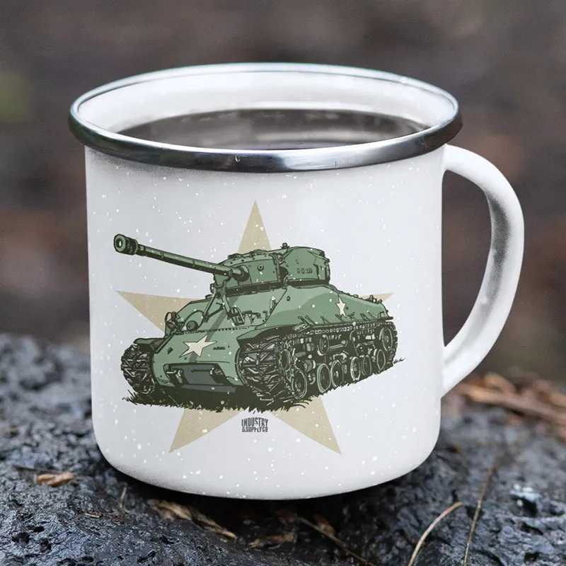 SHERMAN TANK ENAMEL MUG