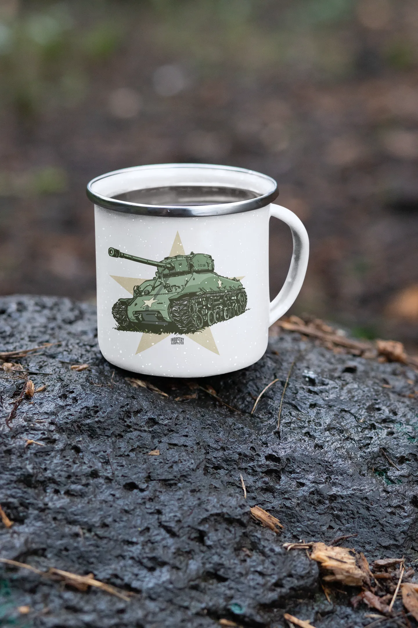 SHERMAN TANK ENAMEL MUG