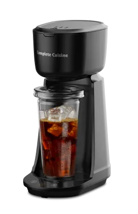 Single Serve Hot & Iced Coffee Maker with Travel cup and Straw Included