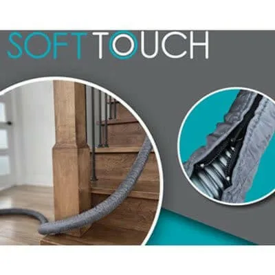 Soft Touch Central Vacuum Hose Cover ( Sock )- Zippered Grey