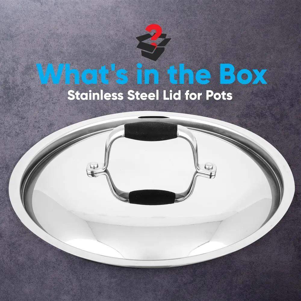 Stainless Steel Lids For Pots - Lid For 3.4 Qt Saute Pan, 8 Qt. Stock Pot, Steamer Insert, And For 8 Qt Stockpot, Works With Model Number: Ncsss12