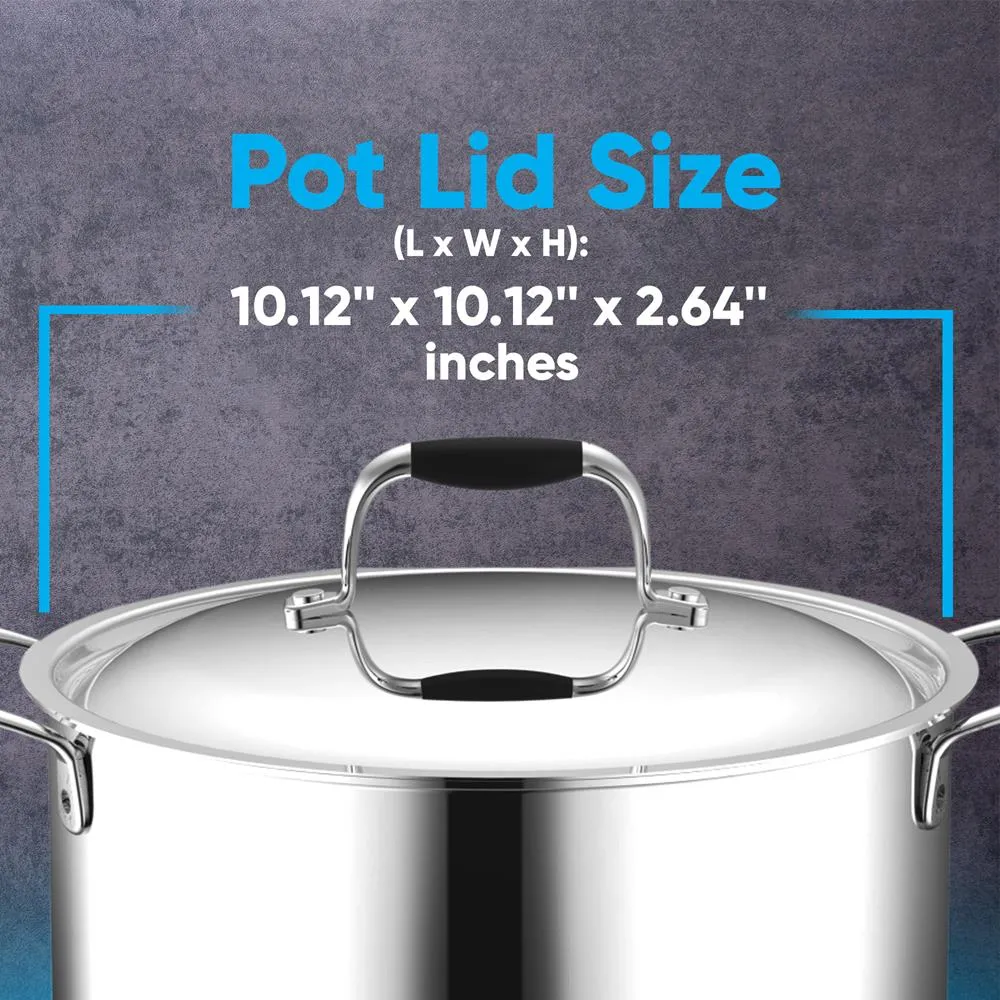 Stainless Steel Lids For Pots - Lid For 3.4 Qt Saute Pan, 8 Qt. Stock Pot, Steamer Insert, And For 8 Qt Stockpot, Works With Model Number: Ncsss12