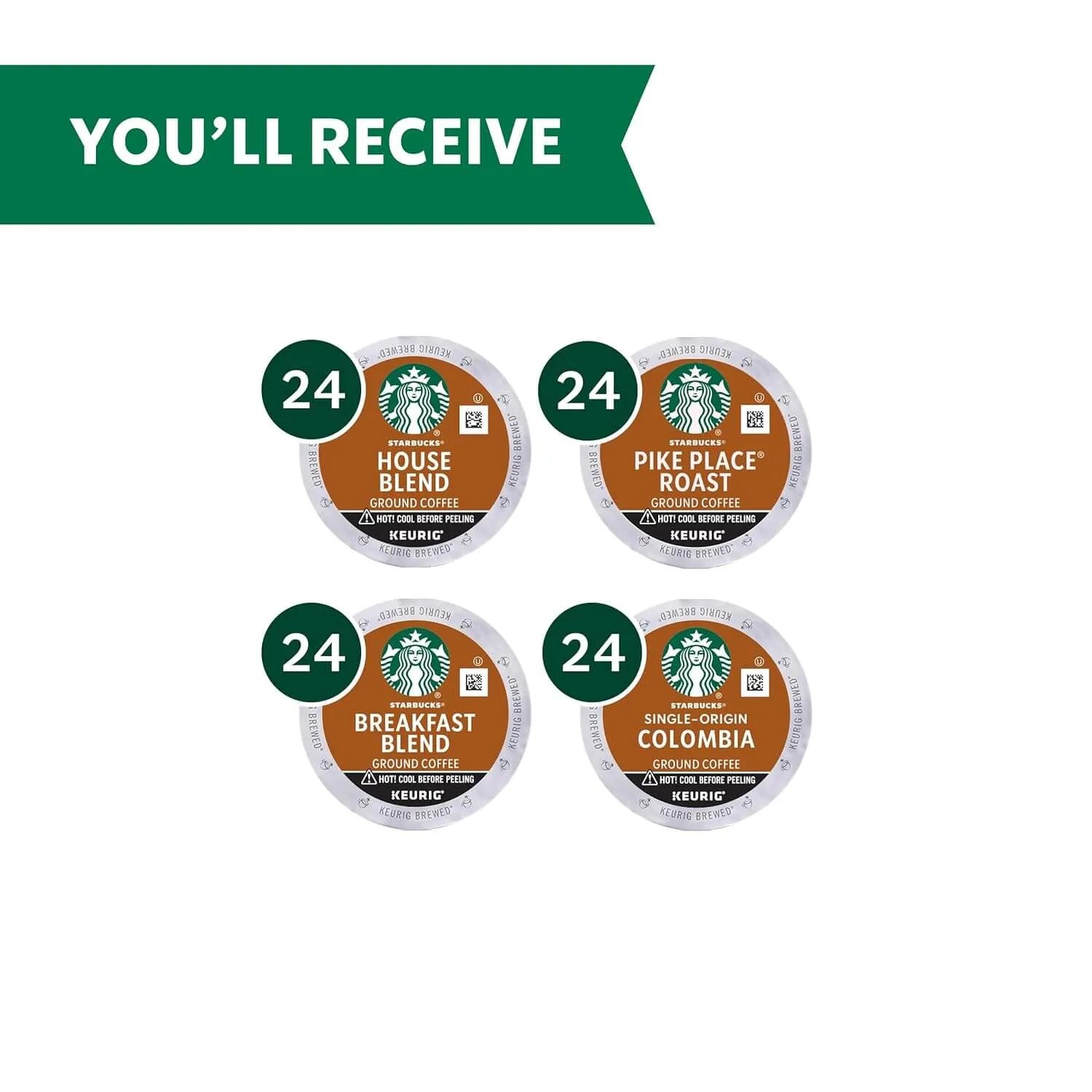 Starbucks K-Cup Coffee Pods, 100% Arabica Variety Pack, 96-count